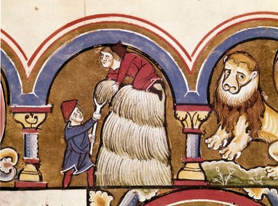 Luglio: Agricoltura: contadini che fanno il raccolto. Dettaglio di una miniatura tratta da "Il Salterio di Santa Elisabetta" 13° secolo Cividale, Museo Archeologico da Unknown artist
