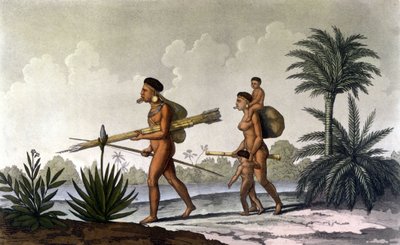 Kerengnatnuck, capo dei Botocudos, e la sua famiglia (Brasile) - in 