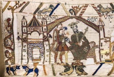 Re Edoardo il Confessore invia Harold in Normandia, Arazzo di Bayeux da Unknown artist