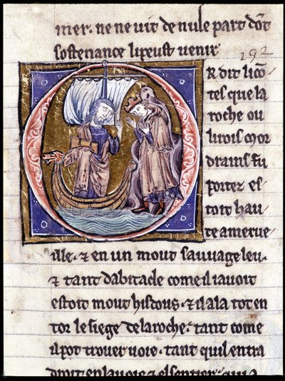 Re Modreius. Manoscritto: Conquista del Santo Graal, scritto 717 anni dopo la passione del nostro Signore. Biblioteca municipale di Rennes, ms. 255 (Collezione di romanzi della Tavola Rotonda); Parigi da Unknown artist