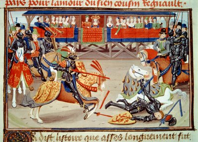 Re Richier disarciona Guichart della Morea durante un torneo da Unknown artist