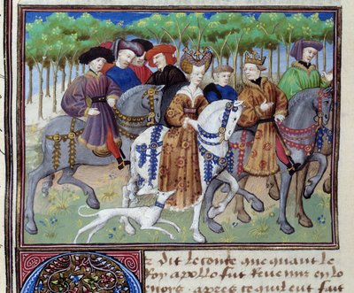 Re e Regina a caccia (Filippo VI di Valois e Bianca di Navarra) da Unknown artist