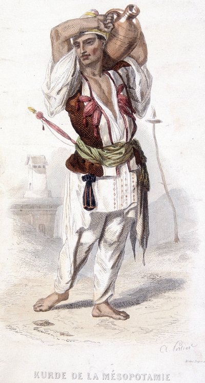 Curdo della Mesopotamia che trasporta un