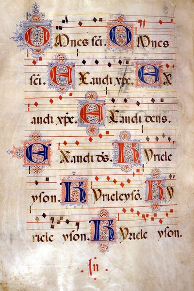 Kyrie del Coro di Crescenzago, fine XV secolo. Biblioteca di Sant
