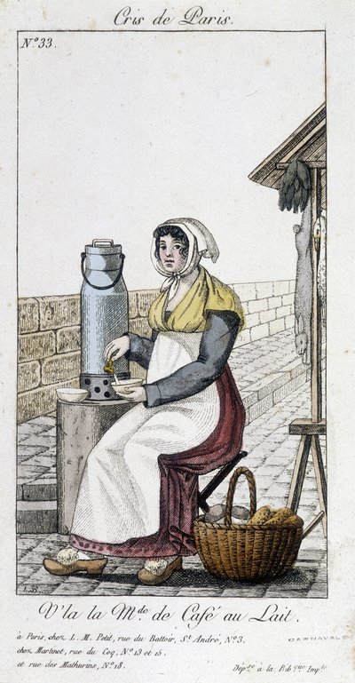 La mercante di caffè e latte - in "Cris de Paris" da Unknown artist