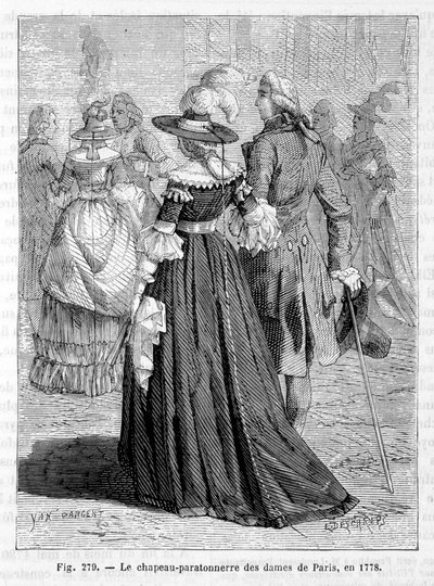 Signore di Parigi con cappello parafulmine 1778 da Unknown artist