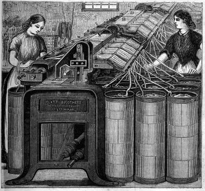 Grandi industrie inglesi: filatura del cotone di Walter Evans in Inghilterra nel 1863. Flottazione del cotone da Unknown artist