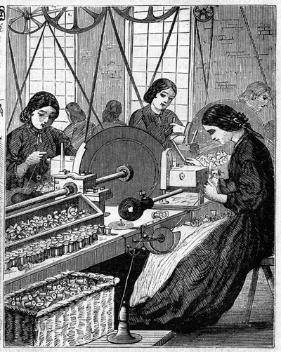 Grandi industrie inglesi: Filatura di cotone di Walter Evans in Inghilterra nel 1863. da Unknown artist