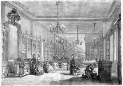 Grande casa di profumeria Pinaud e Meyer (Edouard Pinaud e Meyer), boulevard de Strasbourg a Parigi nel 1870 da Unknown artist