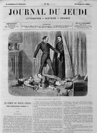 Il Conte di Monte Cristo - in "Le Journal du Jeudi" del 20/01/1861 da Unknown artist
