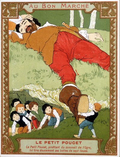 Le Petit Poucet toglie gli stivali delle sette leghe all