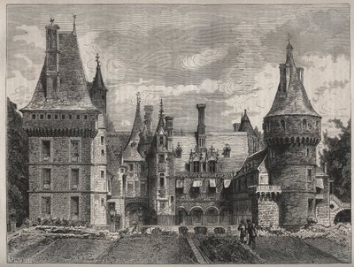 Il castello di Maintenon, Eure-et-Loir, Centro, Francia - incisione del XIX secolo da Unknown artist