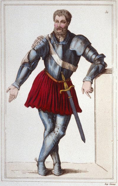 Il cavaliere Bayard (1475-1524) incisione 1830 da Unknown artist
