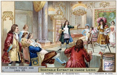 Il teatro francese sotto Luigi XIV (1638-1715) - cromolitografia Liebig da Unknown artist