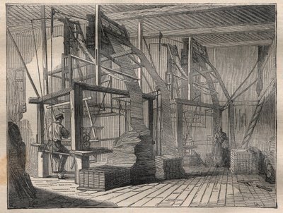 La tessitura della seta - Incisione in 