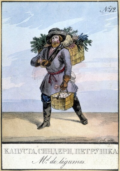 Venditore di legumi in Russia nel XIX secolo da Unknown artist