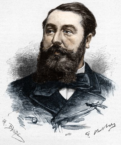 Leo Delibes (1836-1891), musicista e compositore francese. Incisione su legno di Charles Baude dopo Gaston Vuillier - in 