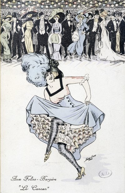 Les Folies-Bergères: il Cancan da Unknown artist