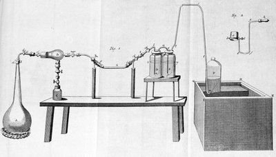 Les expériences de Lavoisier - in Opuscules physique et chimiques par Lavoisier da Unknown artist