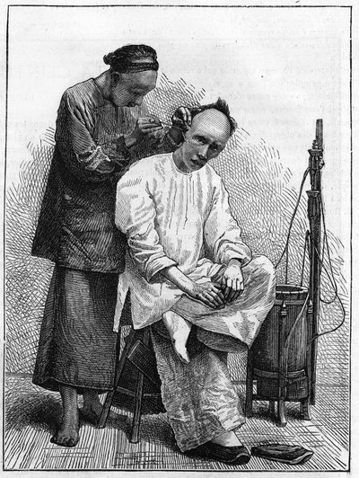 Vita in Cina nel XIX secolo: Il barbiere ambulante da Unknown artist