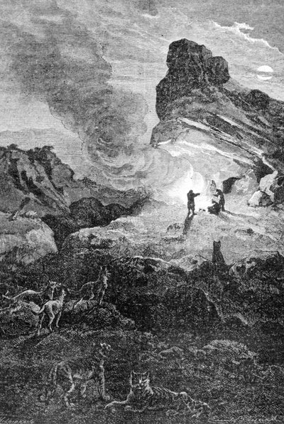 Vita nel Paleolitico. Incisione del XIX secolo da Unknown artist