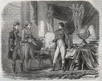 Lord Cornwallis (1738-1805) negozia il Trattato di Amiens (1802) con Napoleone Bonaparte (1769-1821) - la Pace di Amiens, Francia da Unknown artist