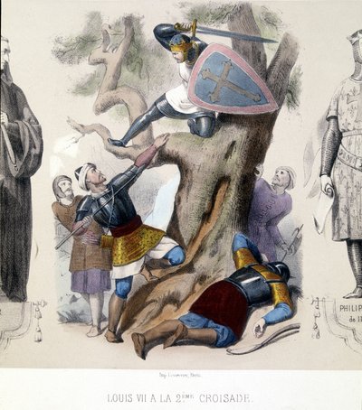 Luigi VII il Giovane (1120/1180), Capetingi diretti durante la 2ª Crociata (1147/1149). da Unknown artist