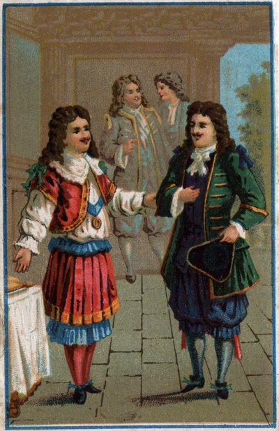 Luigi XIV e Molière: Re Luigi XIV (1638-1715) e Jean-Baptiste Poquelin detto Molière (1622-1673) da Unknown artist