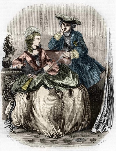 Luigi XV e Madame de Pompadour, Jeanne Antoinette Poisson (1721-1764) (Marchesa di Pompadour) - in Histoire de France di L.-P. Anquetil da Unknown artist