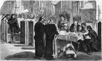 Louis de la Tremoille e i suoi prigionieri dopo la battaglia di Saint-Aubin-du-Cornier (1488). Incisione del XIX secolo. da Unknown artist