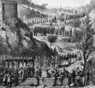 Lourdes 1864: la processione alla grotta per l