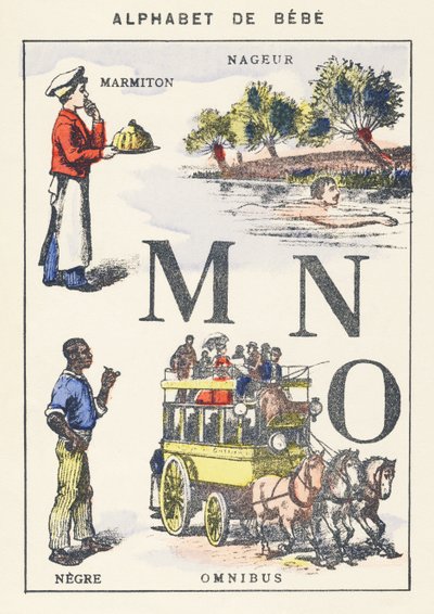 M N W: vaso, nuotatore, negro, omnibus da Unknown artist