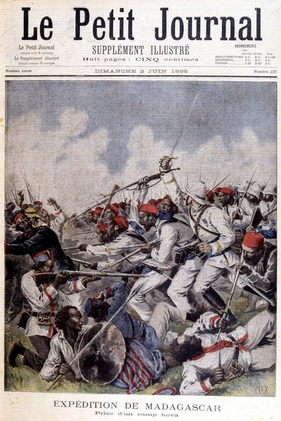 Spedizione in Madagascar: presa di un campo hova - in "Le Petit Journal" del 02/06/1895 da Unknown artist