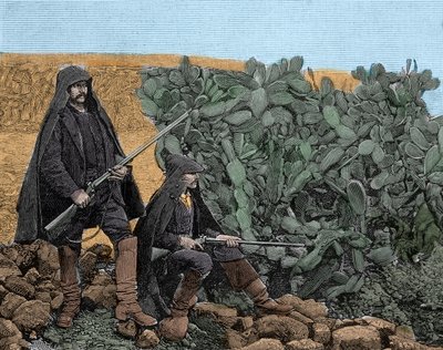 Mafia (Cosa nostra) in Sicilia: picciotti giovani membri della mafia, fine XIX secolo da Unknown artist