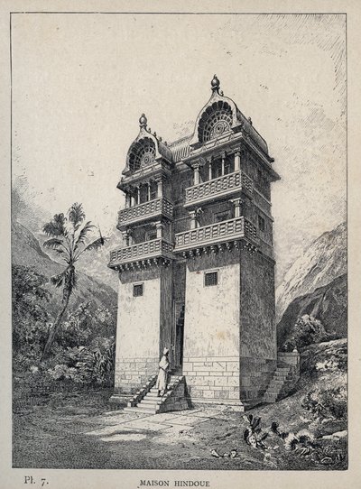 Maison Hindu - incisione del 1889 in 