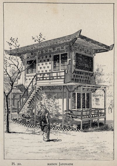 Maison Japonaise (Casa giapponese) - incisione del 1889 in 