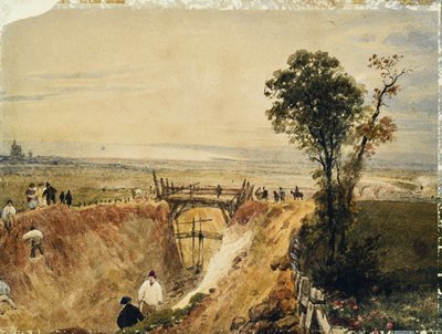 Costruzione della ferrovia di Shoreham, c.1840 da Unknown artist