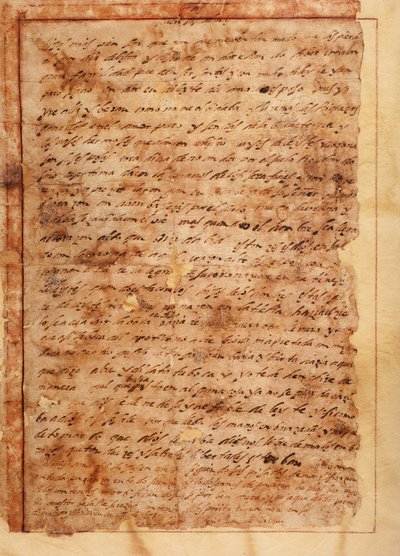 Manoscritto. Lettera n. 7 ai monaci di Beas de Segura (Carta n° 7 di S. Juan de la Cruz da Malaga alle monache di Beas de Segura). Carta. 18 novembre 1585. da Unknown artist