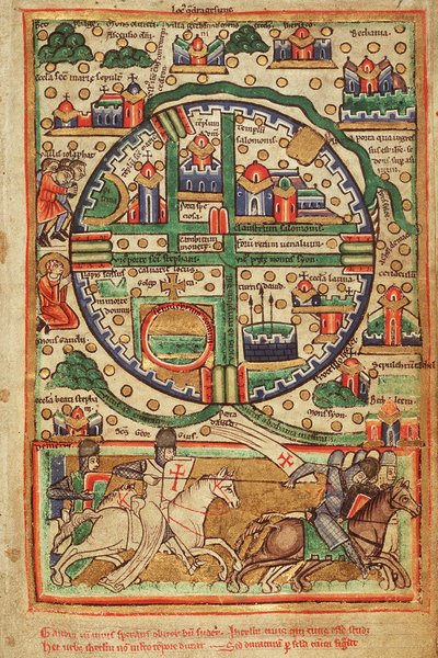 Mappa di Gerusalemme Crociata da Unknown artist