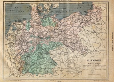 Mappa della Germania nel 1891 da Unknown artist