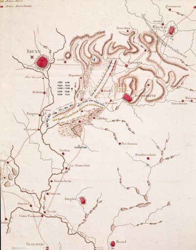 Mappa della battaglia di Austerlitz, 2 dicembre 1805 da Unknown artist