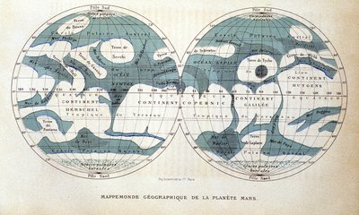 Mappa del pianeta Marte - in "Astronomia popolare" di Camille Flammarion, ed. Marpon & Flammarion da Unknown artist