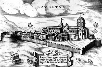 Mappa della città di Loreto (Laurentum), incisione XVI secolo da Unknown artist