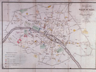 Mappa della città di Parigi nel 1840 da Unknown artist