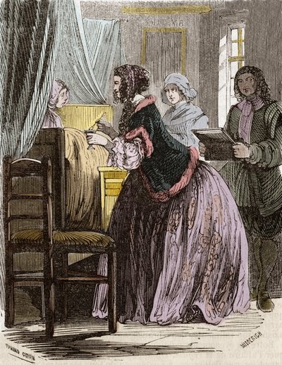Marchesa de Brinvilliers che avvelena i pazienti dell