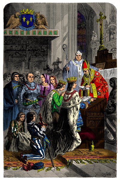 Matrimonio tra Carlo VIII (1470-1498) e Anna di Bretagna (1477-1514) il 13 dicembre 1491 al castello di Langeais da Unknown artist