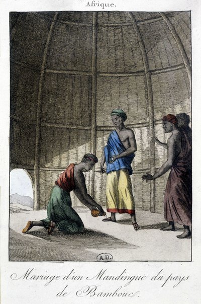 Matrimonio nei Mandinghi (Mali?), Africa - incisione da Unknown artist