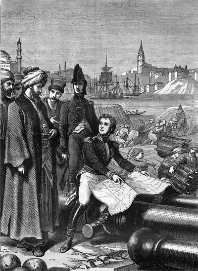 Maresciallo Sebastiani de la Porta (1772-1851) come ambasciatore diresse i lavori di difesa di Costantinopoli contro gli inglesi, che costrinse a passare i Dardanelli (1807). da Unknown artist