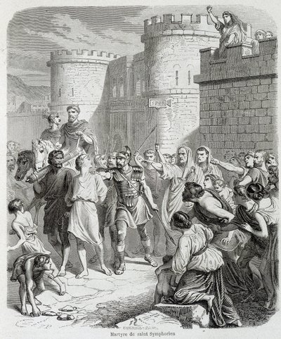 Martirio di San Sinforiano - in "Histoire des papes" di Maurice Lachatre da Unknown artist
