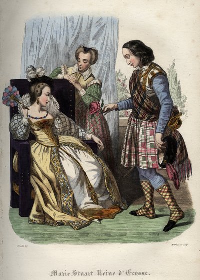 Maria, regina di Scozia (Maria I di Scozia) (1542-1587). Incisione del 1842 in 
